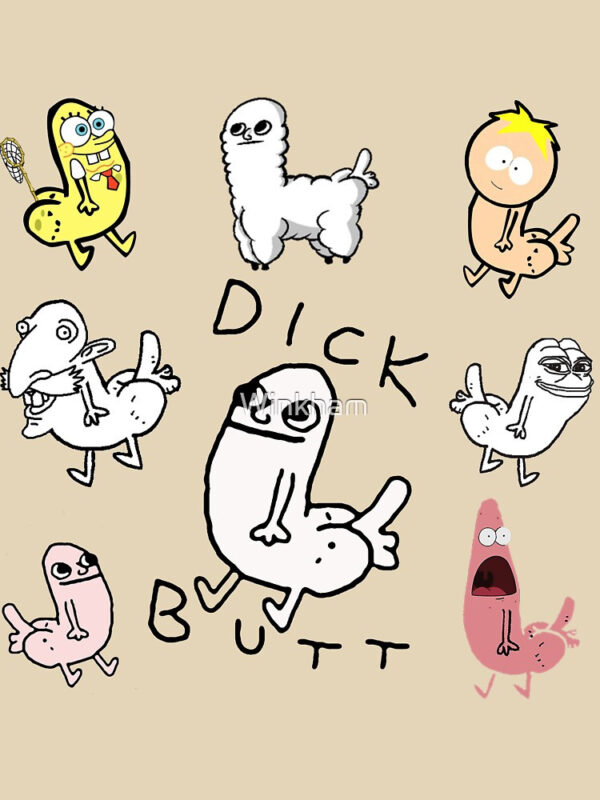 Dickbutt Meme Collection Oversized T-Shirt - Image 14