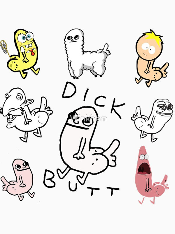 Dickbutt Meme Collection Fitted V-Neck T-Shirt - Image 2