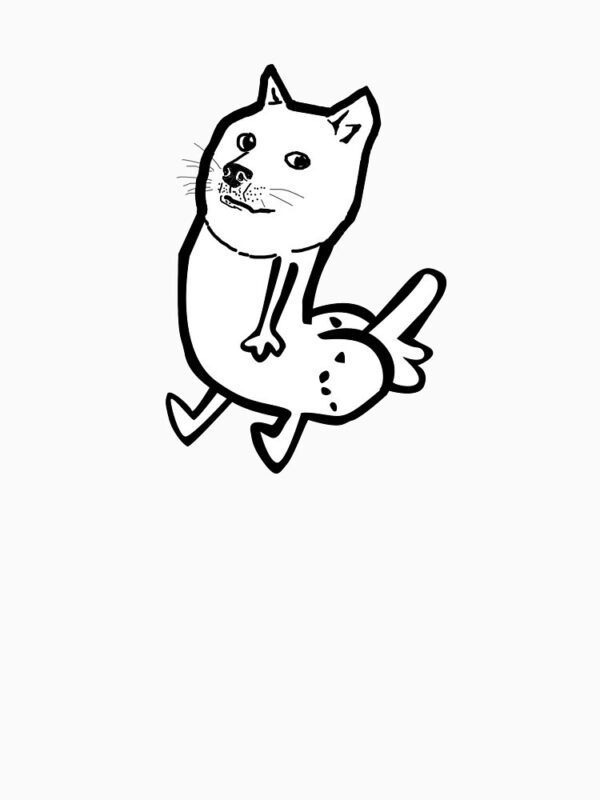 Doge Dickbutt Baseball ¾ Sleeve T-Shirt - Image 2