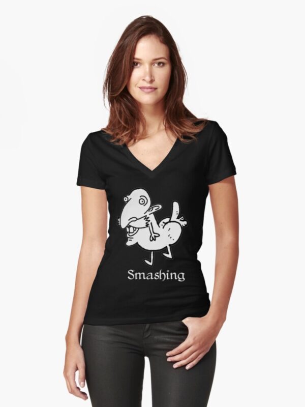 Smashing Dickbutt - Fitted V-Neck T-Shirt