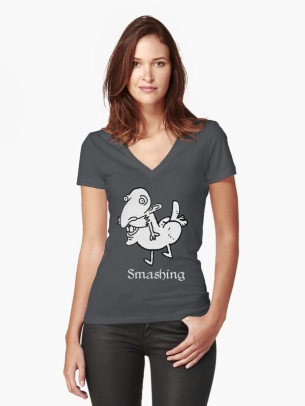 Smashing Dickbutt - Fitted V-Neck T-Shirt - Image 7