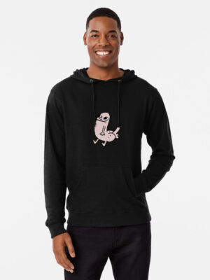 Pink DickButt Meme Lightweight Hoodie