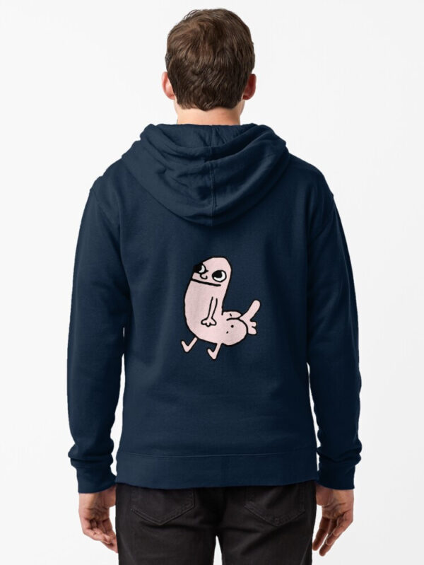 Pink DickButt Meme Zipped Hoodie - Image 12
