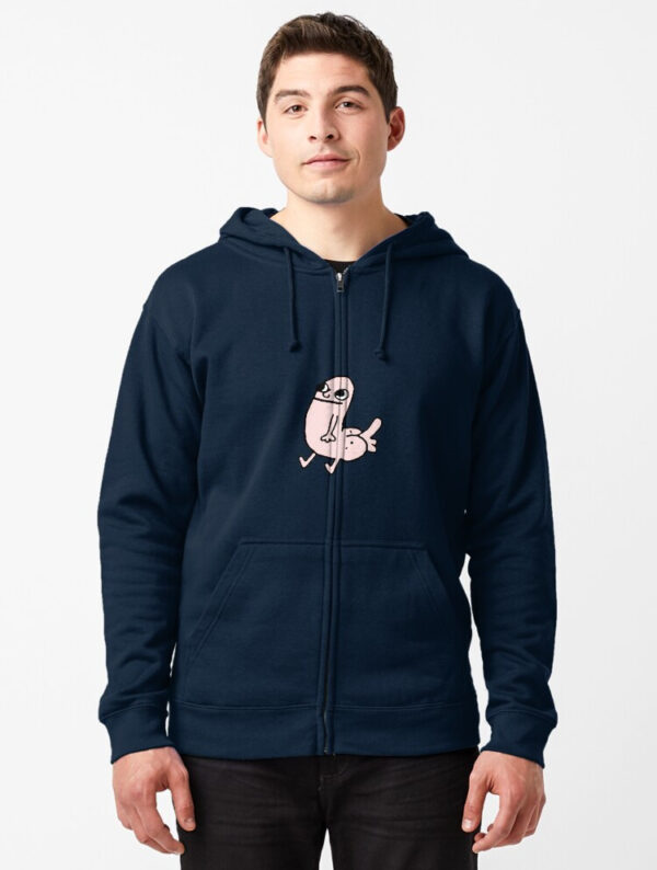 Pink DickButt Meme Zipped Hoodie - Image 10
