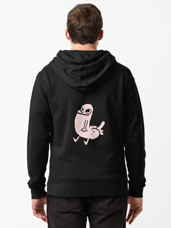 Pink DickButt Meme Zipped Hoodie - Image 3