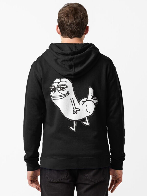 Pepe Dickbutt Zipped Hoodie - Image 3