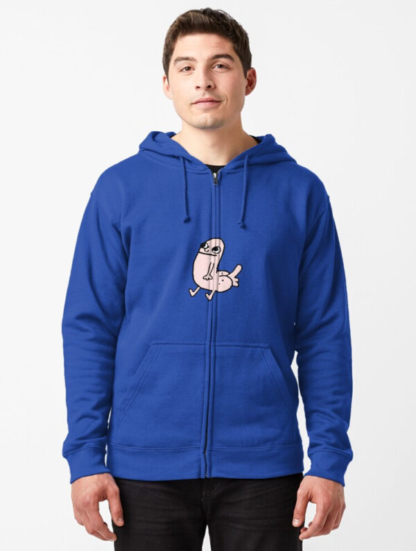 Pink DickButt Meme Zipped Hoodie - Image 13