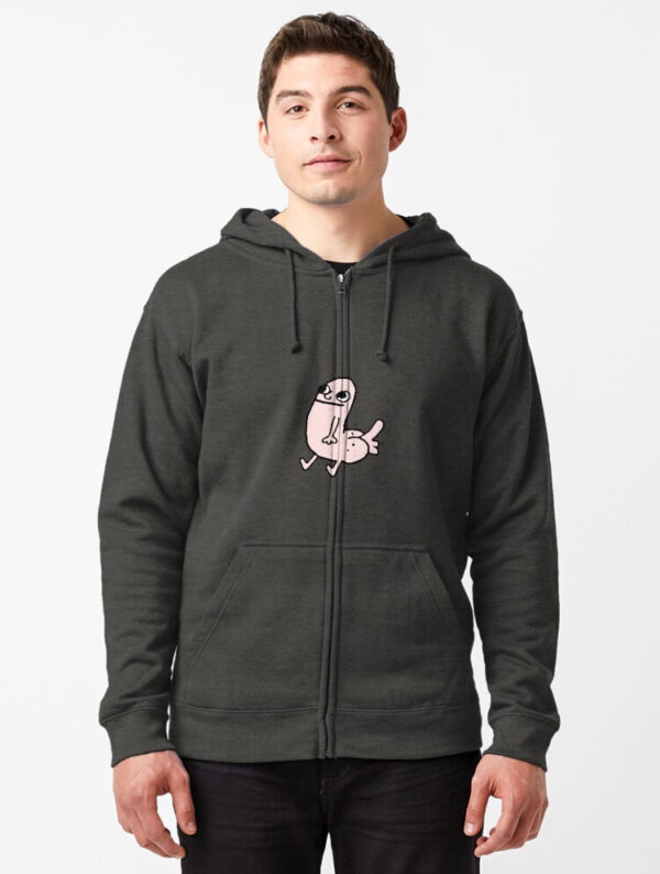 Pink DickButt Meme Zipped Hoodie - Image 4