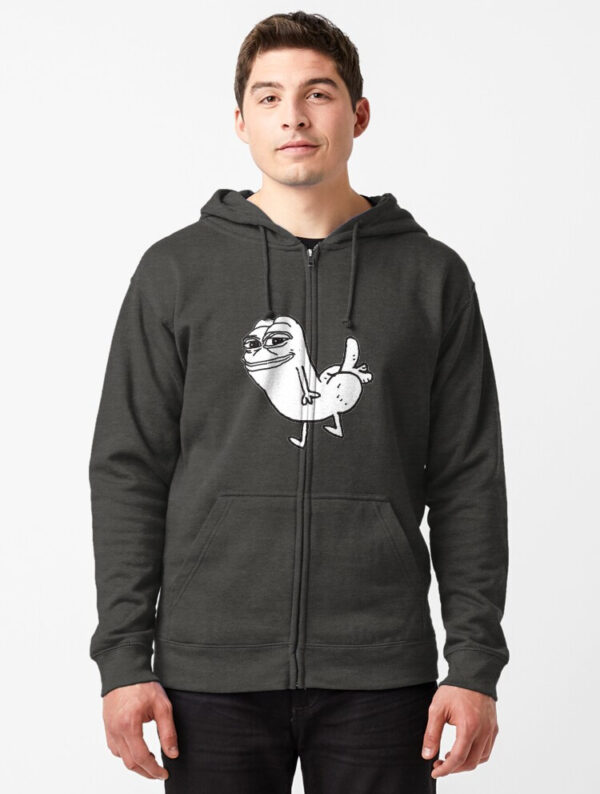 Pepe Dickbutt Zipped Hoodie - Image 4