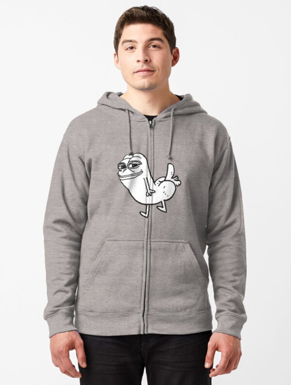 Pepe Dickbutt Zipped Hoodie - Image 16