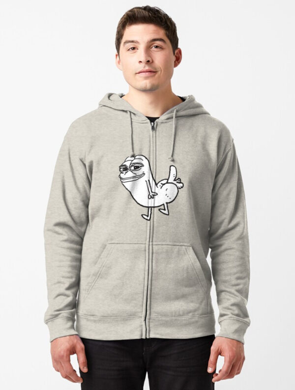 Pepe Dickbutt Zipped Hoodie - Image 7
