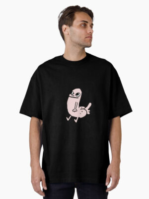 Pink DickButt Meme Oversized T-Shirt