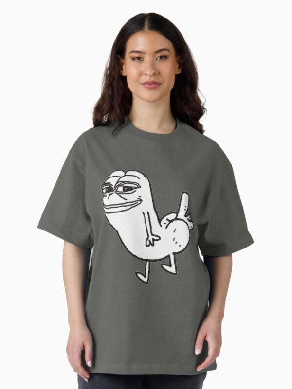 Pepe Dickbutt Oversized T-Shirt - Image 5