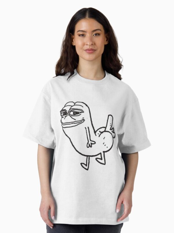 Pepe Dickbutt Oversized T-Shirt - Image 3
